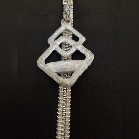 Elisa Cavaletti Size L Black Long Sleeve Zip-Up Blouse - Picture 14 of 16